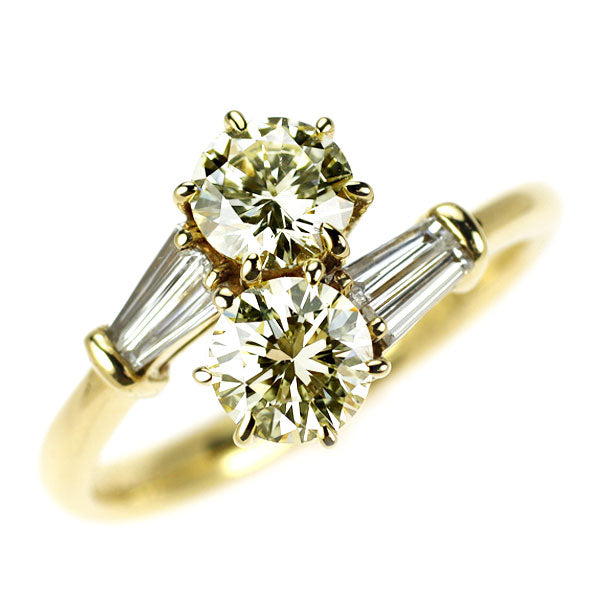 GSTV 18KYG ダイヤモンド　クォーツドーム　リング K18YG ダイヤモンド リング 1.168ct D0.28ct トワエモア — セルビー