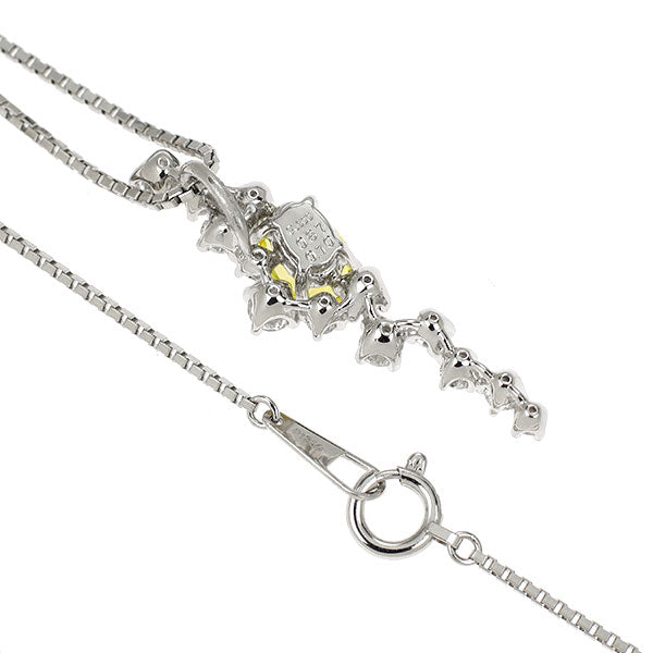 Pt900/ Pt850 イエロー トルマリン ダイヤモンド ペンダントネックレス 0.87ct D0.70ct