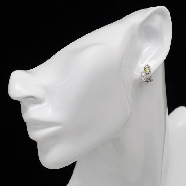 K18WG トリートイエローグリーン ダイヤモンド イヤリング 0.255ct D0.581ct