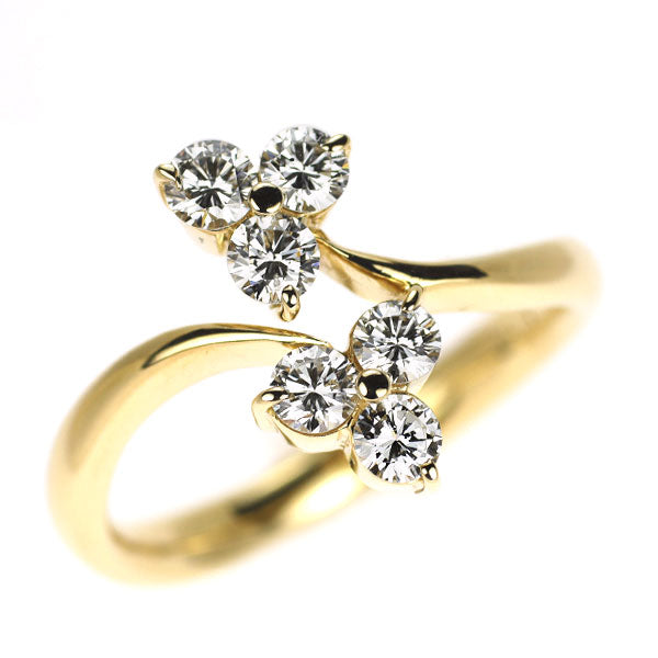 K18YG ダイヤモンド リング 0.60ct フラワー