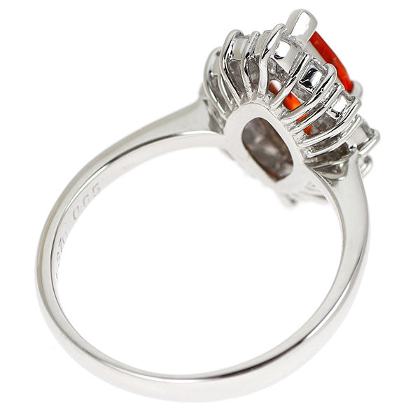 Pt900 スペサタイトガーネット ダイヤモンド リング 1.370ct D0.65ct