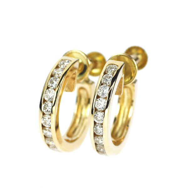 K18YG ダイヤモンド フープ イヤリング 1.28ct