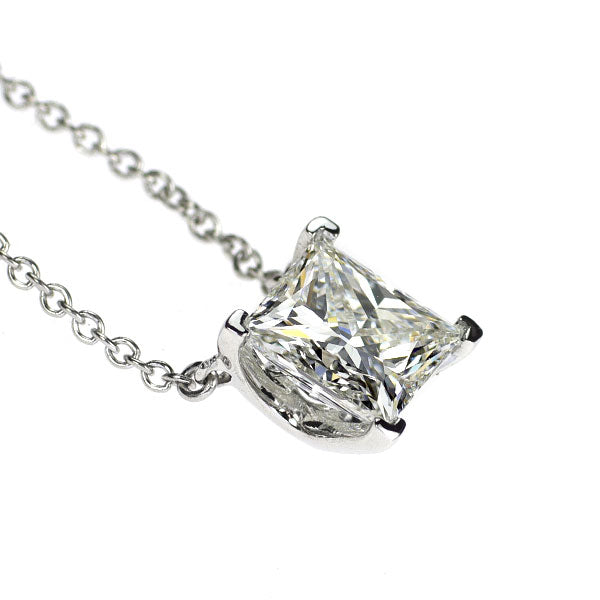 ティファニー Pt950 プリンセスカット ダイヤモンド ペンダントネックレス 1.28ct I VS1 EX/EX 《セルビー銀座店》【中古】