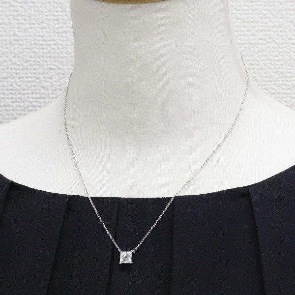 ティファニー Pt950 プリンセスカット ダイヤモンド ペンダントネックレス 1.28ct I VS1 EX/EX 《セルビー銀座店》【中古】