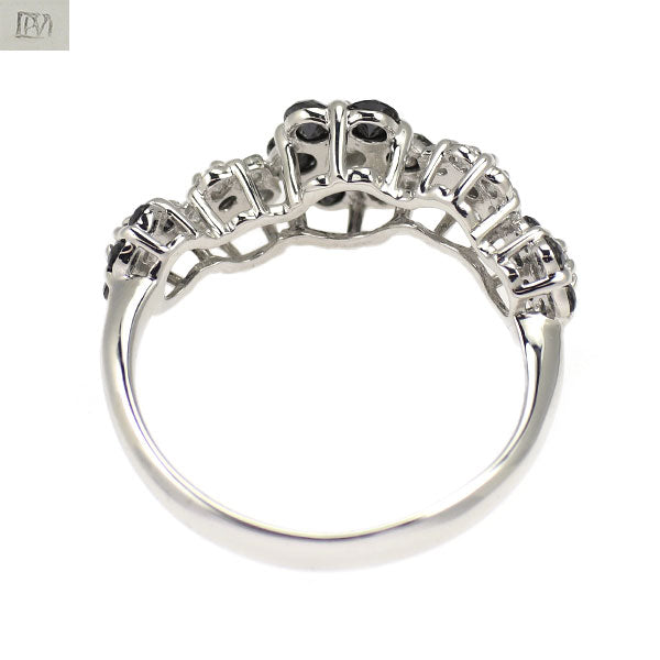 ポンテヴェキオ K18WG ブラック/カラーレス ダイヤモンド リング 0.60ct D0.26ct フラワー