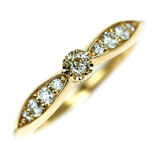 wish upon a star K18YG ダイヤモンド リング 0.087ct D0.13ct