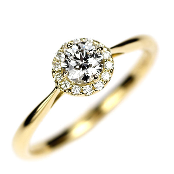 K18YG ダイヤモンド リング 0.330ct G VS2 EXHC D0.05ct