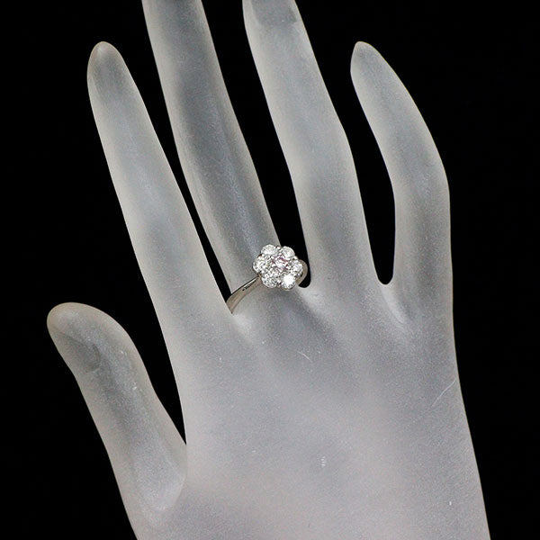 希少 Pt900 天然ピンク ダイヤモンド リング 0.171ct  FLPP I1 D1.03ct フラワー