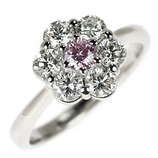 希少 Pt900 天然ピンク ダイヤモンド リング 0.171ct  FLPP I1 D1.03ct フラワー