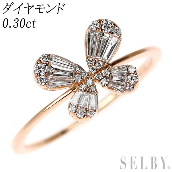 K18PG ダイヤモンド リング 0.30ct 蝶 — セルビーオンラインストア