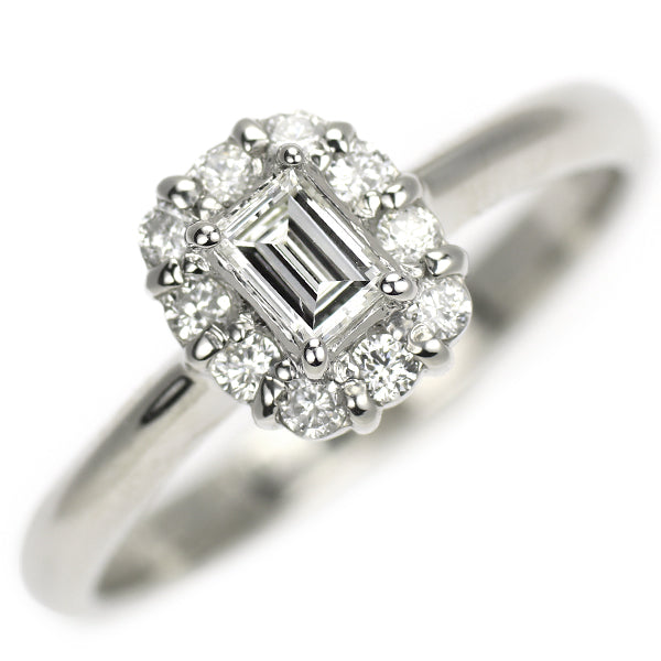 Pt900 エメラルドカット ダイヤモンド リング 0.16ct D0.16ct