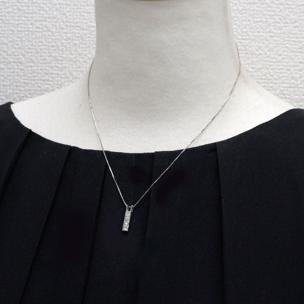 Pt900/ Pt850 プリンセスカット ダイヤモンド ペンダントネックレス 0.50ct