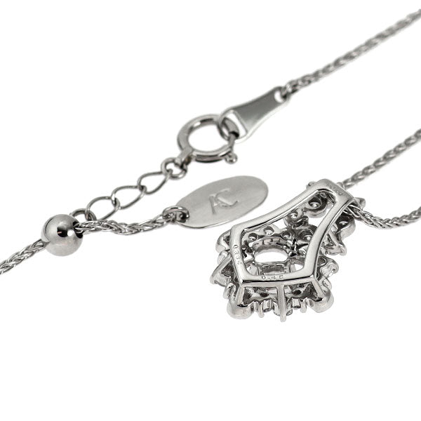 Pt900/ Pt850 プリンセスカット ダイヤモンド ペンダントネックレス 0.334ct D0.45ct
