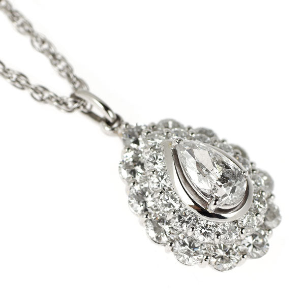 Pt900/ Pt850 ペアシェイプ ダイヤモンド ペンダントネックレス 0.89ct D2.21ct