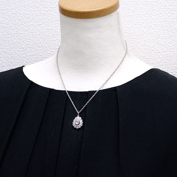Pt900/ Pt850 ペアシェイプ ダイヤモンド ペンダントネックレス 0.89ct D2.21ct