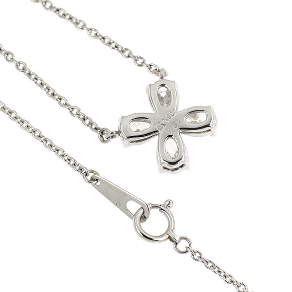 Pt900/ Pt850 ペアシェイプ ダイヤモンド ペンダントネックレス 1.61ct フラワー
