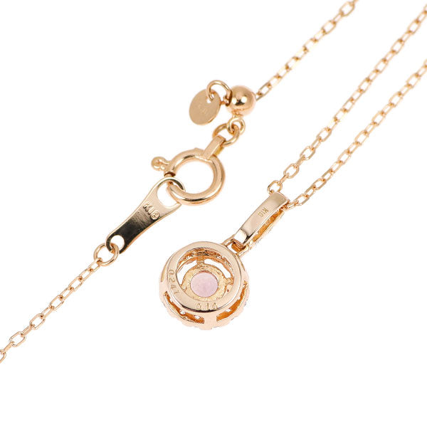 K18PG ピンクサファイア ダイヤモンド ペンダントネックレス 0.241ct D0.10ct