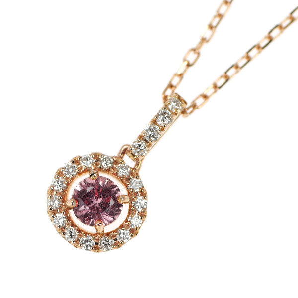 K18PG ピンクサファイア ダイヤモンド ペンダントネックレス 0.241ct D0.10ct