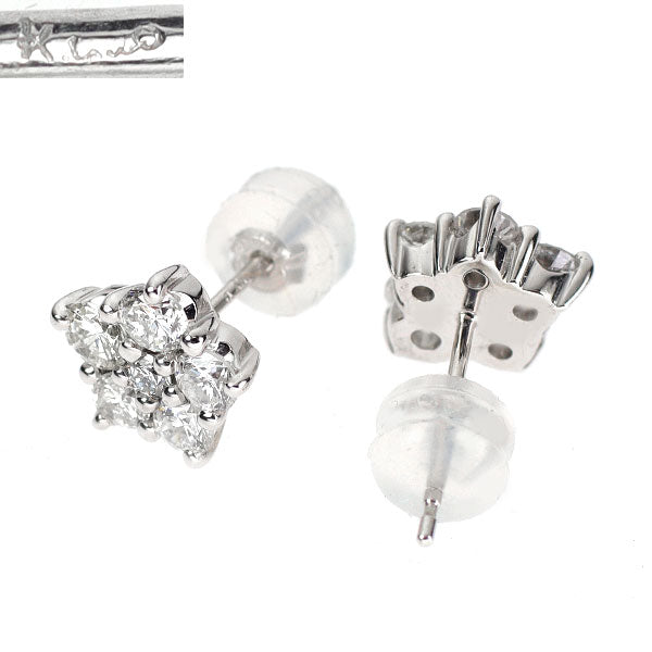 ケイウノ K18WG ダイヤモンド ピアス 0.976ct