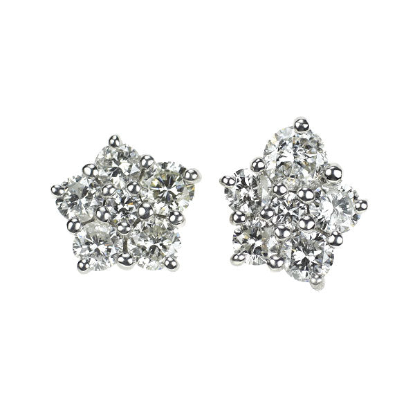 ケイウノ K18WG ダイヤモンド ピアス 0.976ct