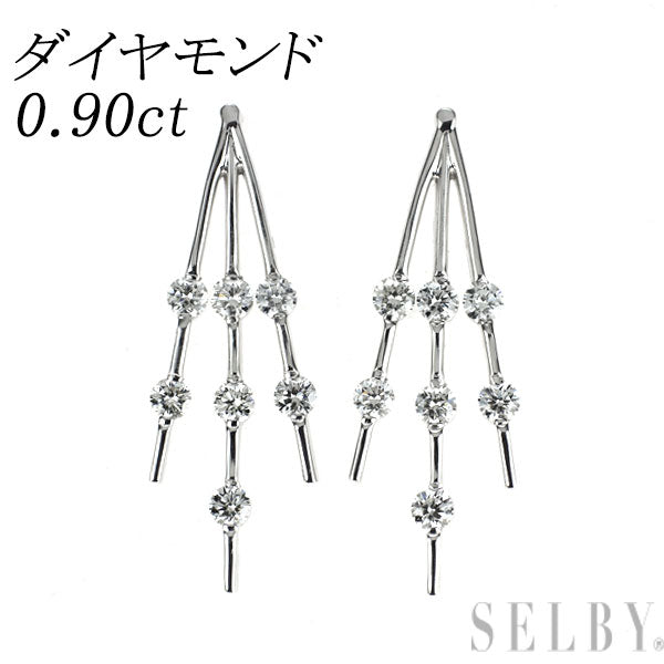 K18WG ダイヤモンド ピアス 0.90ct
