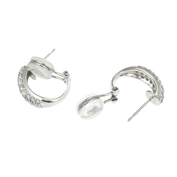 Pt900 ダイヤモンド フープ ピアス 1.18ct パヴェ