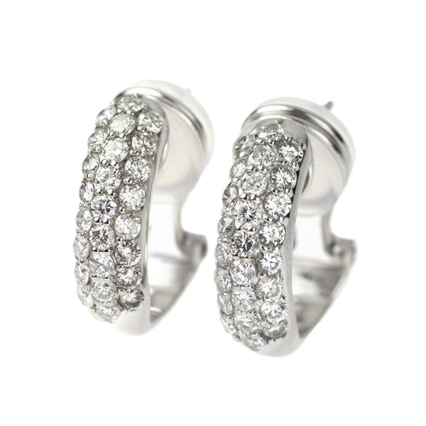 Pt900 ダイヤモンド フープ ピアス 1.18ct パヴェ