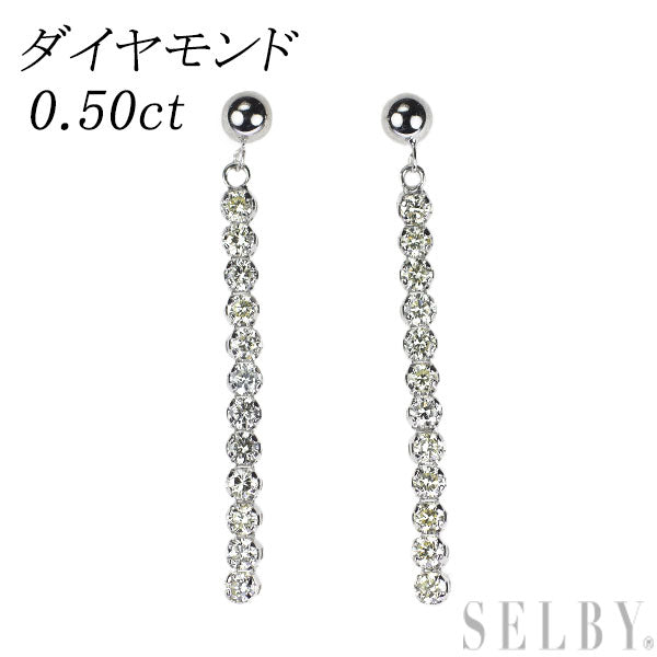 K18WG ダイヤモンド ピアス 0.50ct