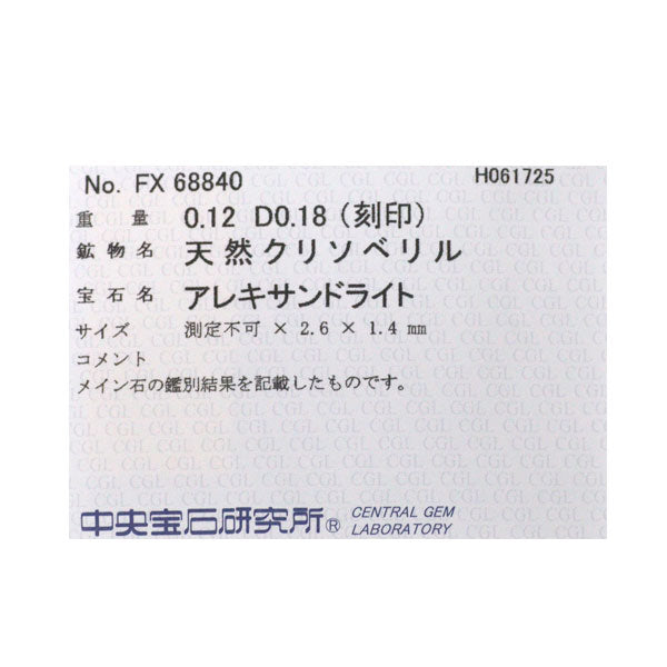 希少 Pt900 アレキサンドライト ダイヤモンド リング 0.12ct D0.18ct