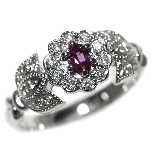 希少 Pt900 アレキサンドライト ダイヤモンド リング 0.12ct D0.18ct