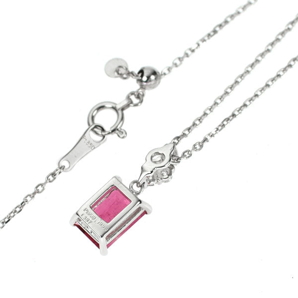 Pt900/Pt850 ルベライト ダイヤモンド ペンダントネックレス 1.307ct 0.09ct