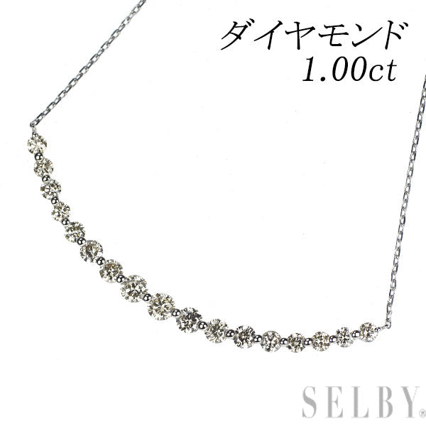 Pt900/ Pt850 ダイヤモンド ペンダントネックレス 1.00ct