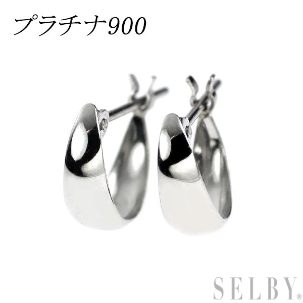 Pt900 デザインピアス フープ