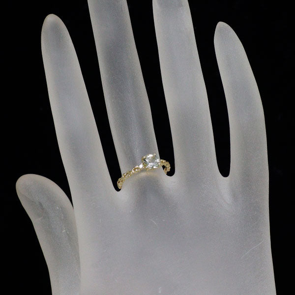 K10YG グリーンクオーツ ホワイトサファイア リング