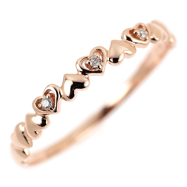 K10PG ダイヤモンド リング ハート