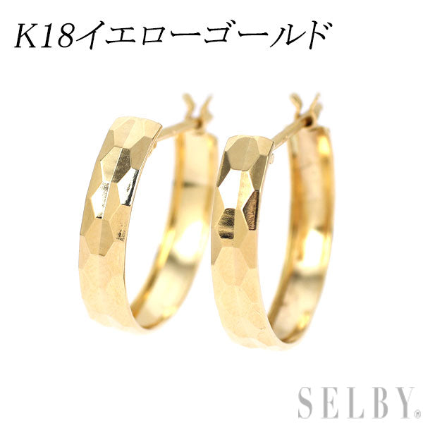 K18YG フープ ピアス