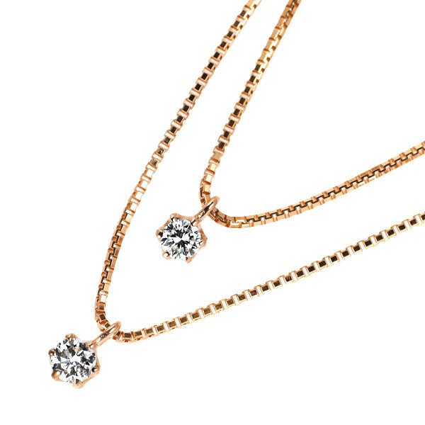 Douxmiere ★ K18PGダイヤモンドネックレス K18PG ダイヤモンド ペンダントネックレス — セルビーオンライン