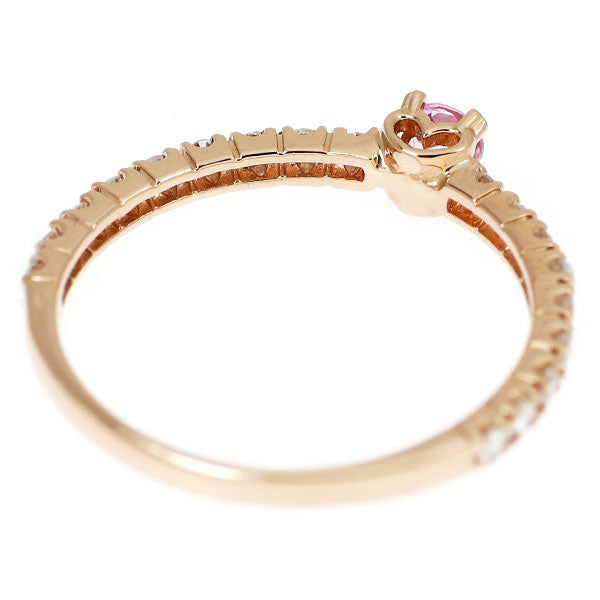K18PG ピンクサファイア ダイヤモンド リング D0.23ct