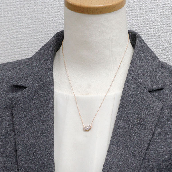 K18PG ダイヤモンド ペンダントネックレス 0.30ct ハート パヴェ