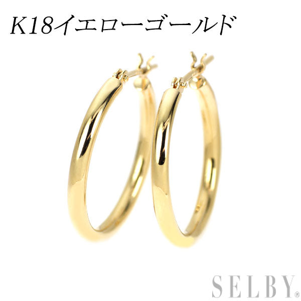 K18YG フープ ピアス