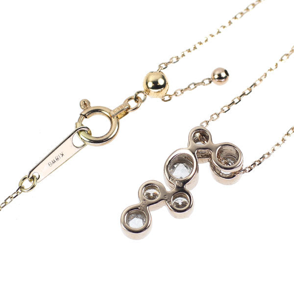 K18CG ローズカット ダイヤモンド ペンダントネックレス 0.18ct 0.13ct