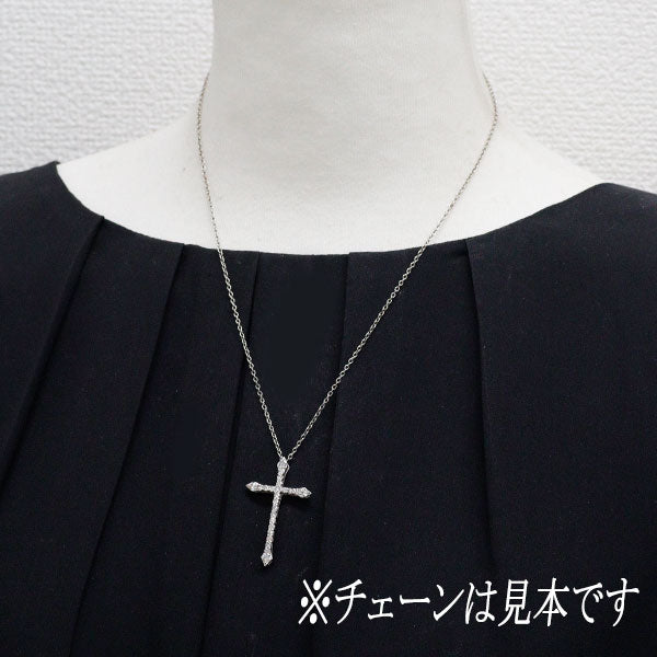 K18WG ダイヤモンド ペンダントトップ 1.00ct クロス