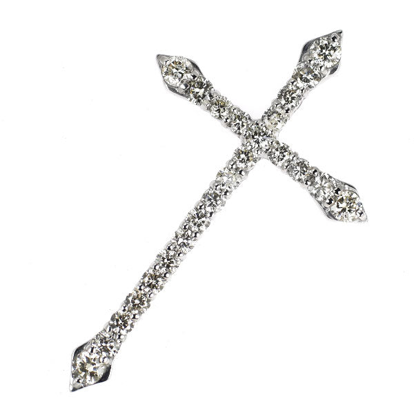 K18WG ダイヤモンド ペンダントトップ 1.00ct クロス