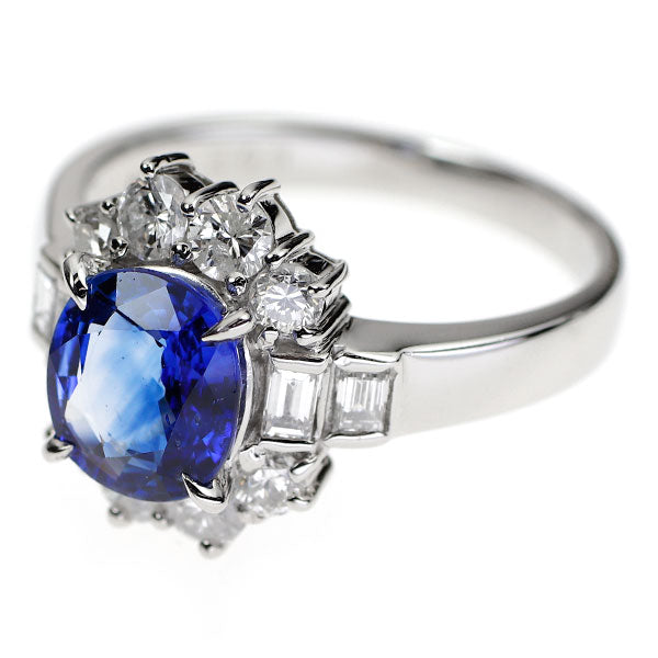 Pt900 サファイア ダイヤモンド リング 2.03ct D0.90ct
