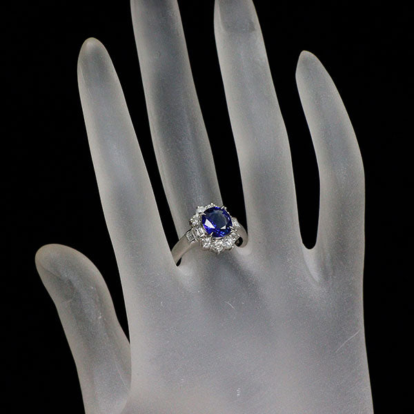 Pt900 サファイア ダイヤモンド リング 2.03ct D0.90ct