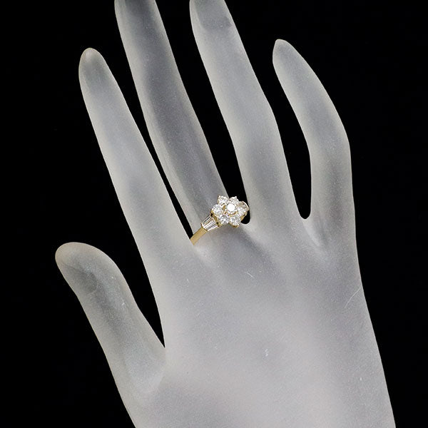 K18YG ダイヤモンド リング 1.00ct フラワー