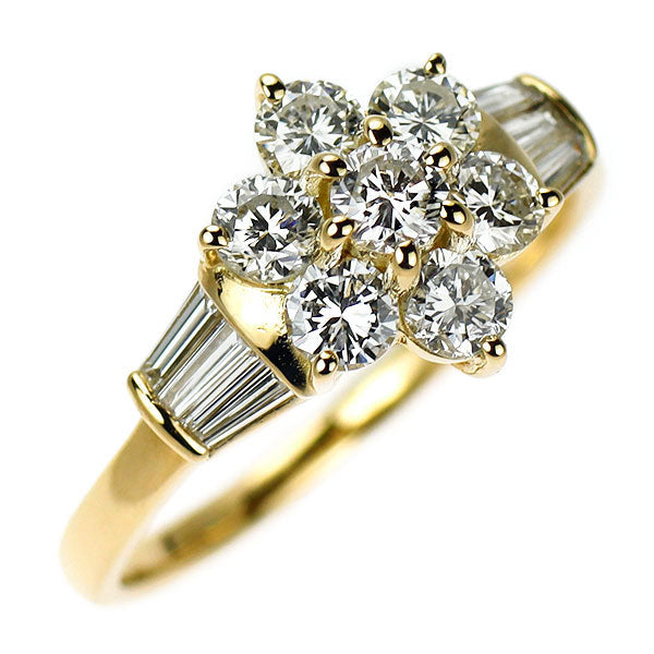 K18YG ダイヤモンド リング 1.00ct フラワー