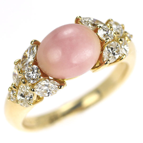K18YG コンクパール ダイヤモンド リング 2.80ct D0.76ct