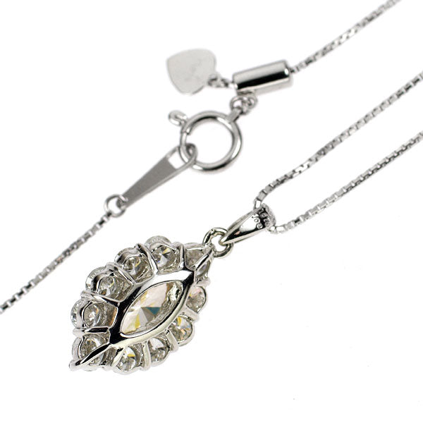 Pt900/ Pt850 マーキス ダイヤモンド ペンダントネックレス 1.070ct D1.08ct