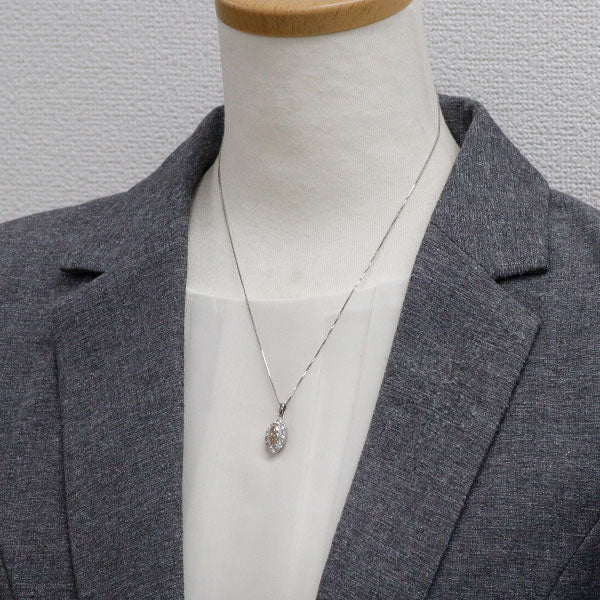 Pt900/ Pt850 マーキス ダイヤモンド ペンダントネックレス 1.070ct D1.08ct
